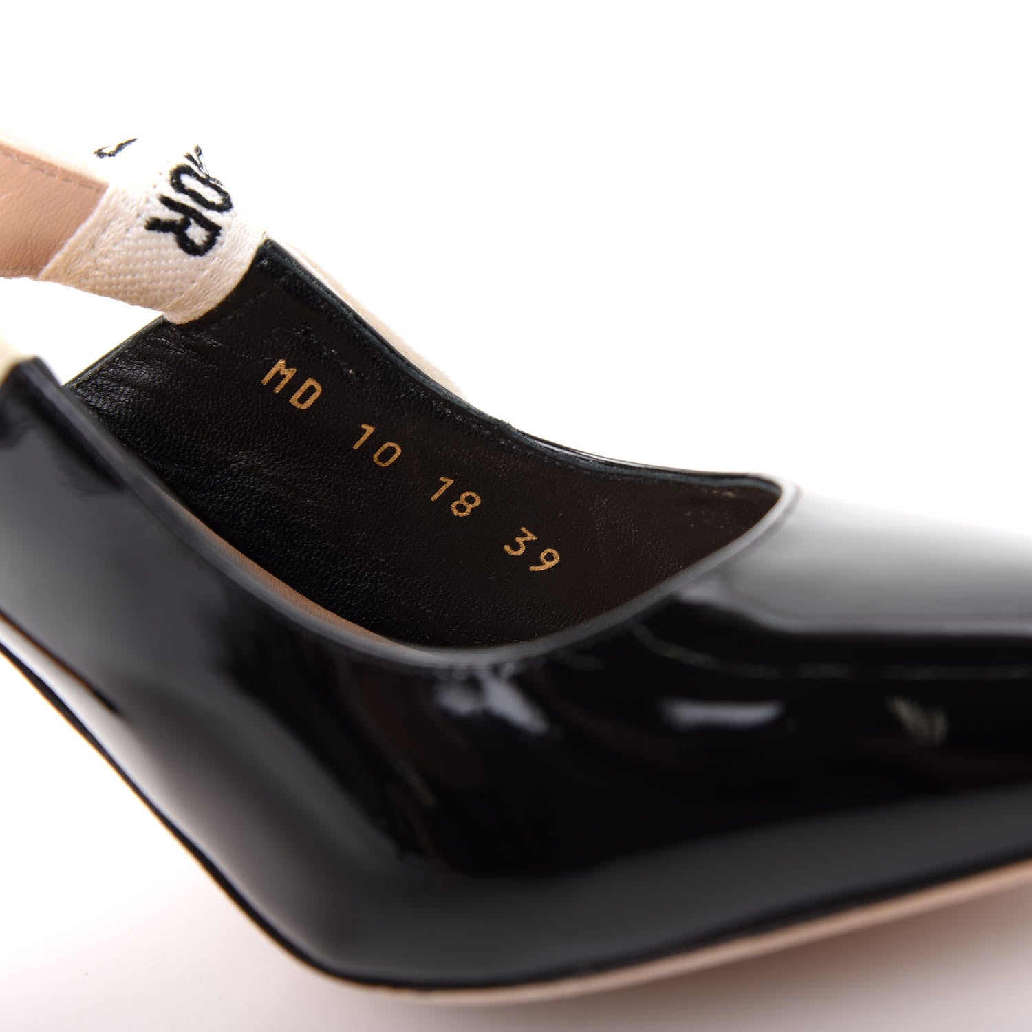 Christian Dior Patent Ribbon J'Adior Slingback 100mm Pumps 39 Black 10 of 11