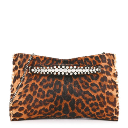 Jimmy Choo Pony Hair Crystal Venus Clutch Leopard 1 of 9