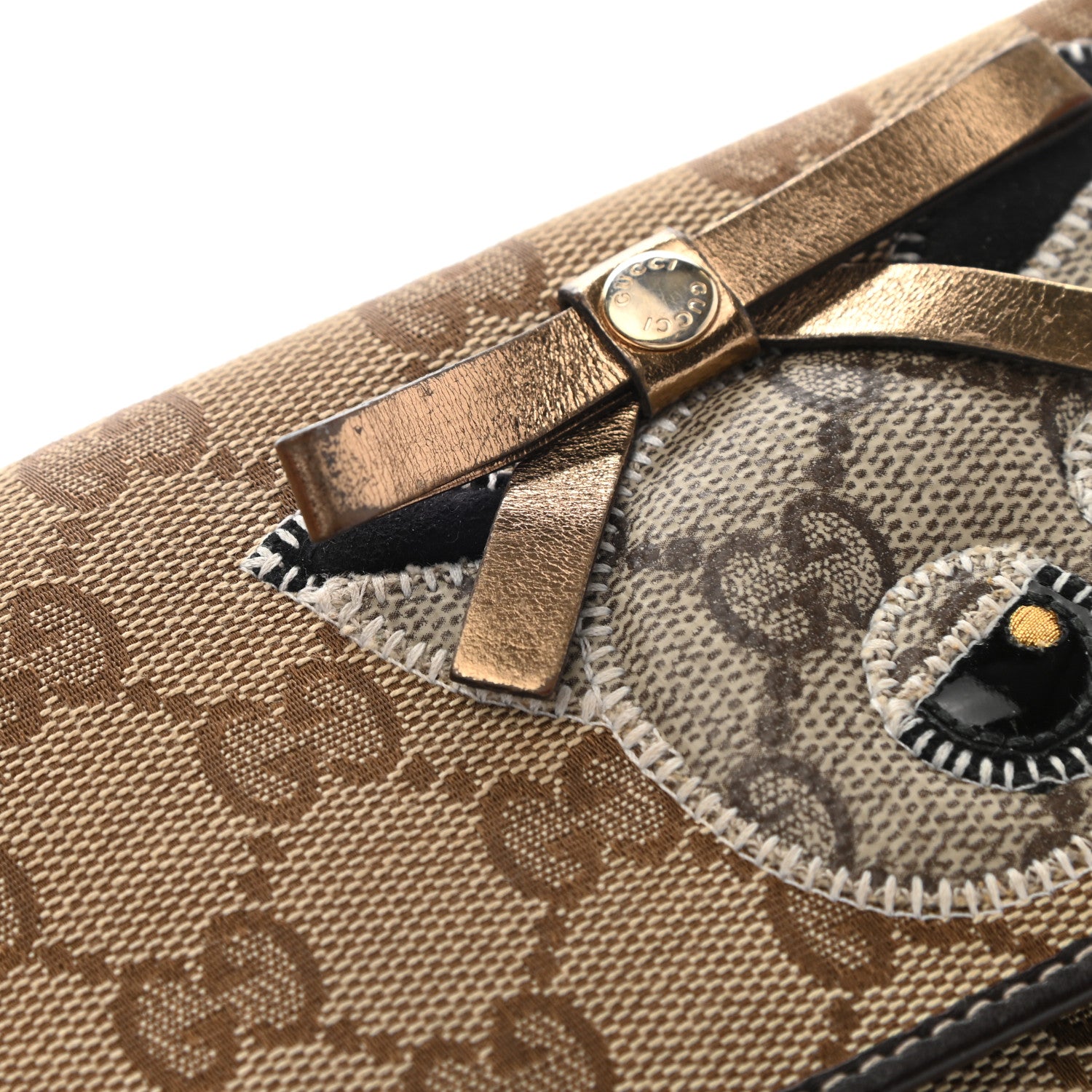 Gucci Monogram Guccioli Brando Chihuahua Continental Wallet Dark Brown 10 of 10