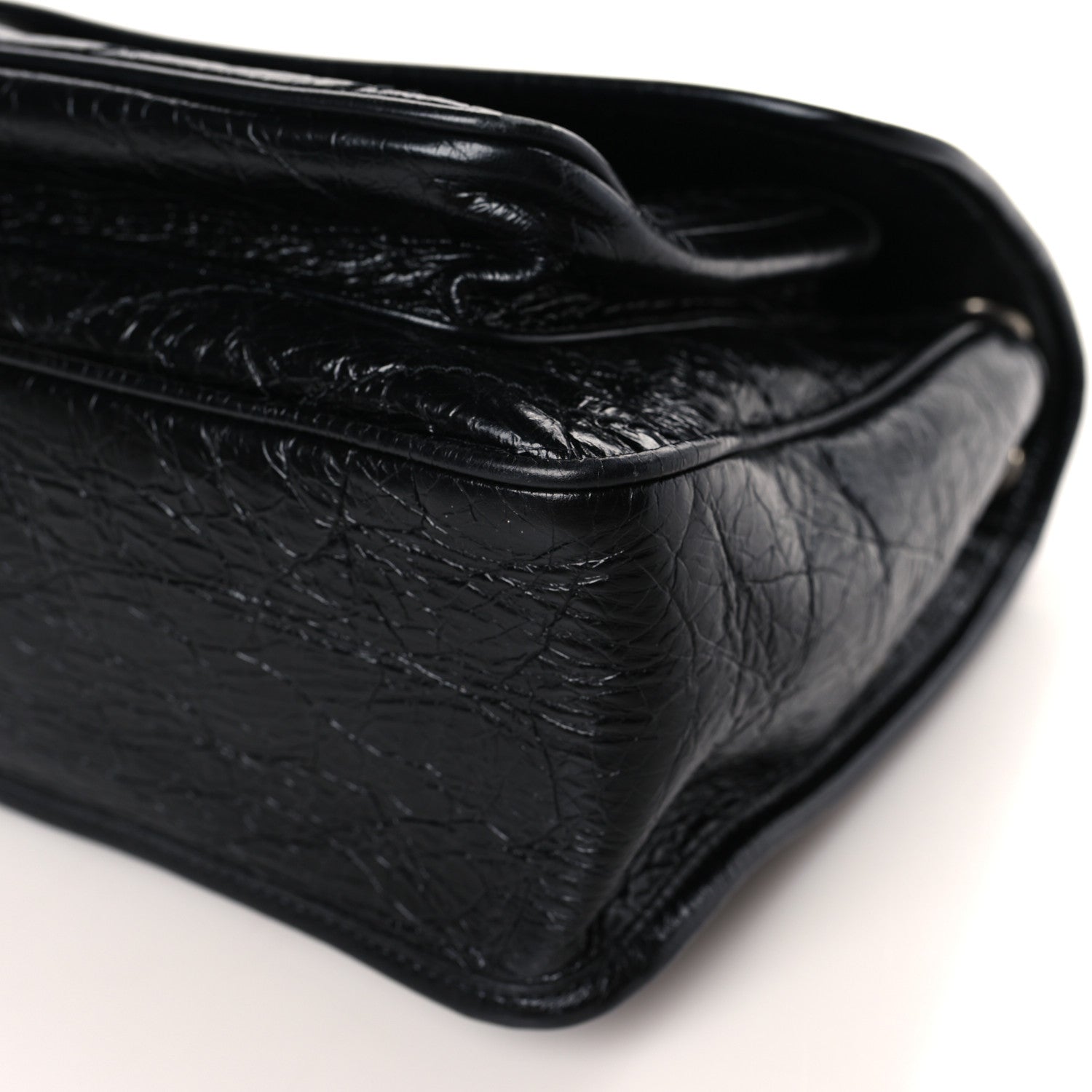 Saint Laurent Crinkled Calfskin Matelasse Monogram Medium Niki Chain Satchel Black 9 of 9