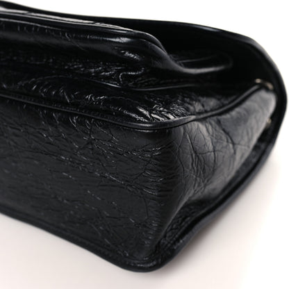 Saint Laurent Crinkled Calfskin Matelasse Monogram Medium Niki Chain Satchel Black 9 of 9