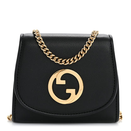 Gucci Roxy Calfskin Medium Blondie Chain Wallet Black 1 of 13