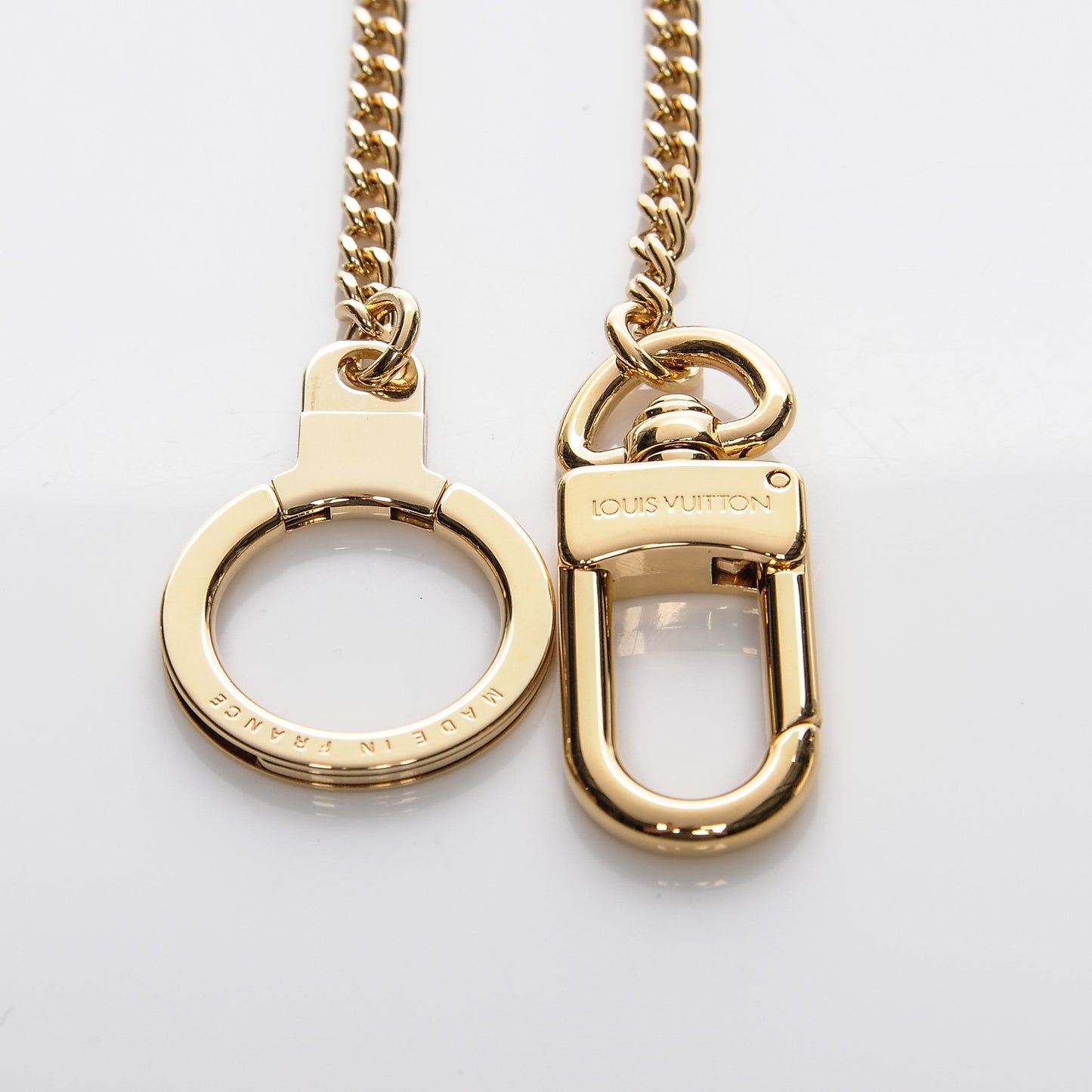 Metal Pochette Extender Key Ring Chain Gold