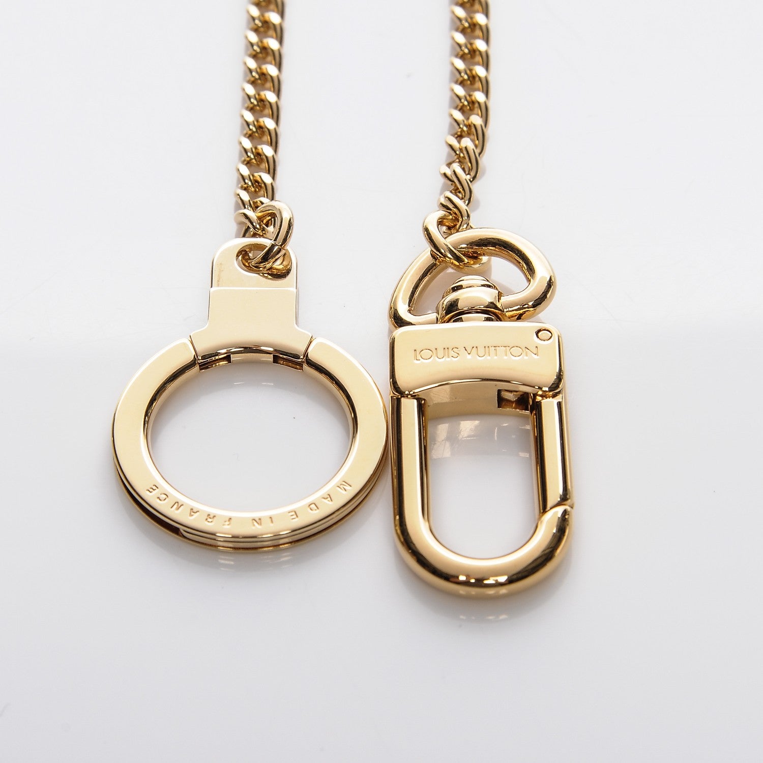 Louis Vuitton Metal Pochette Extender Key Ring Chain Gold 3 of 3