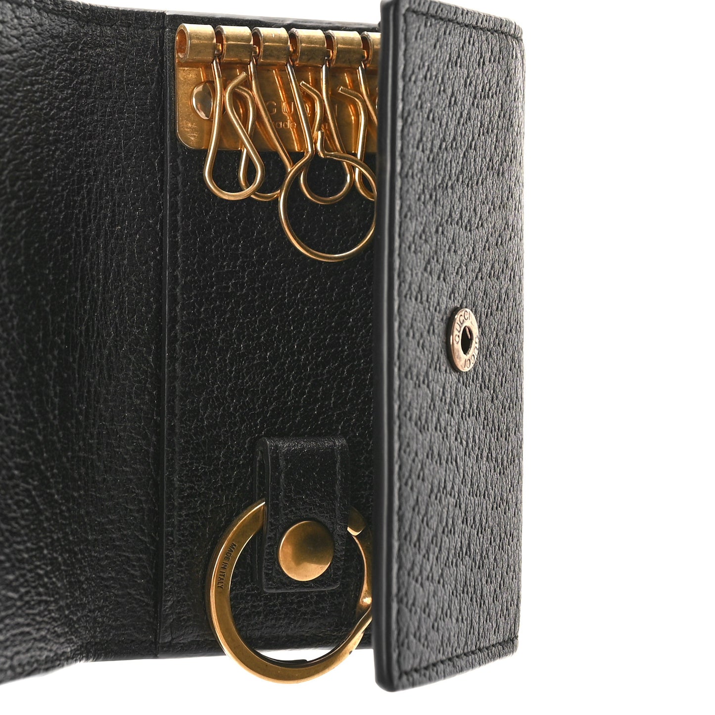 Calfskin GG Marmont 6 Key Holder Black