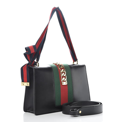Gucci Calfskin Small Sylvie Shoulder Bag Black 2 of 13