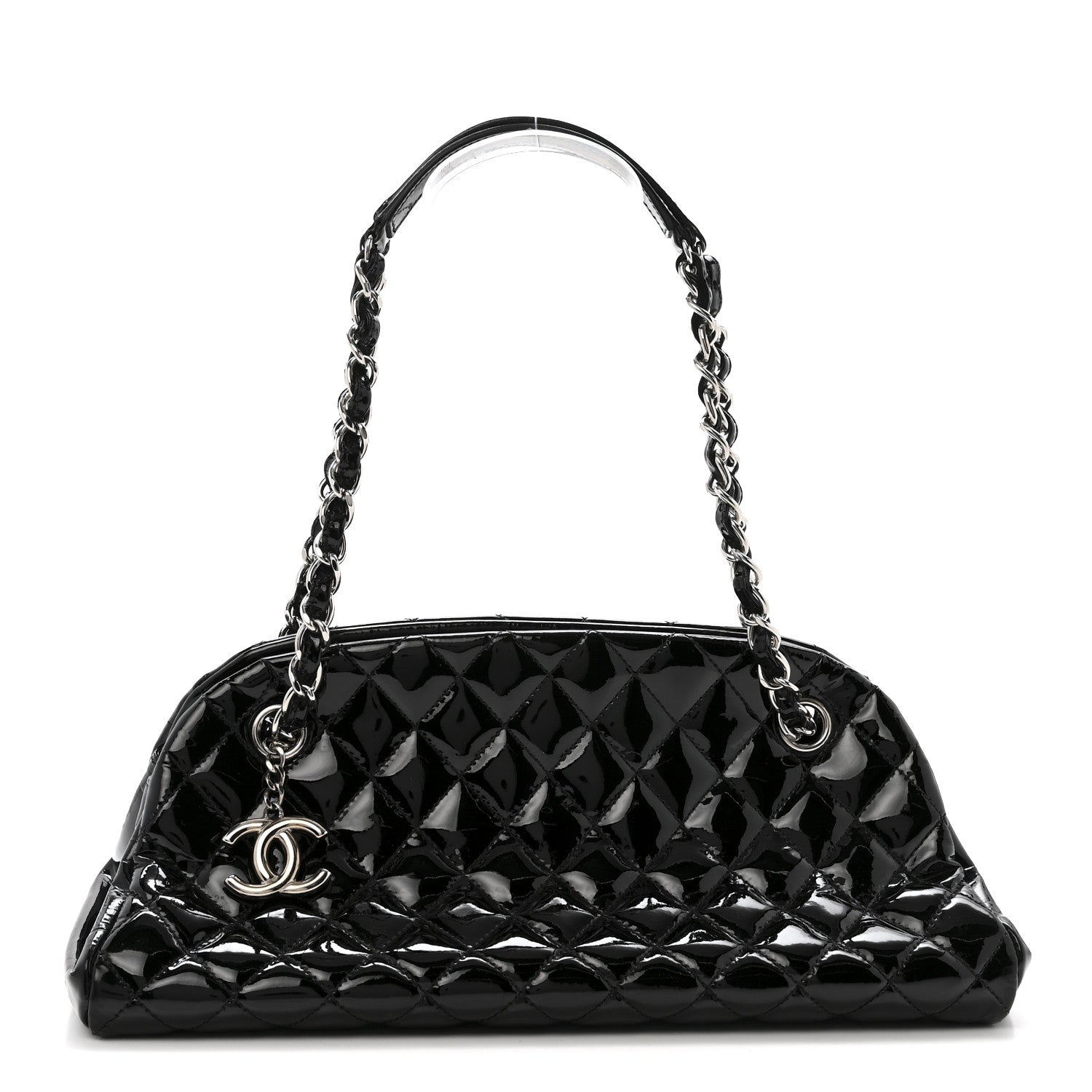 Chanel Patent Quilted Medium Just Mademoiselle Black 1 of 16