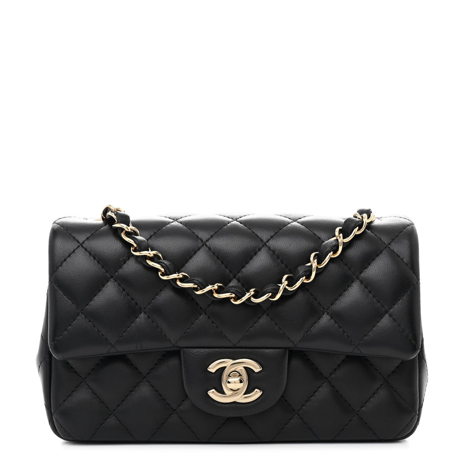 Chanel Lambskin Quilted Mini Rectangular Flap Black 1 of 12