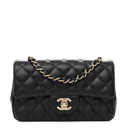 Chanel Lambskin Quilted Mini Rectangular Flap Black 1 of 12