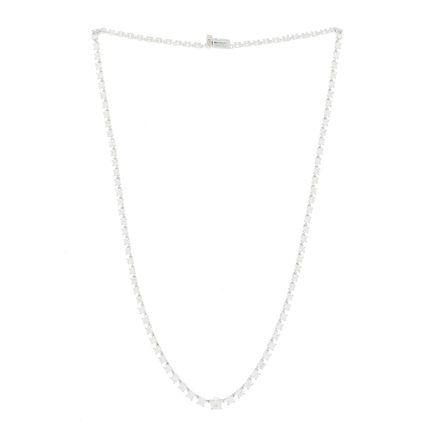 18K White Gold Diamond Rope Choker Necklace