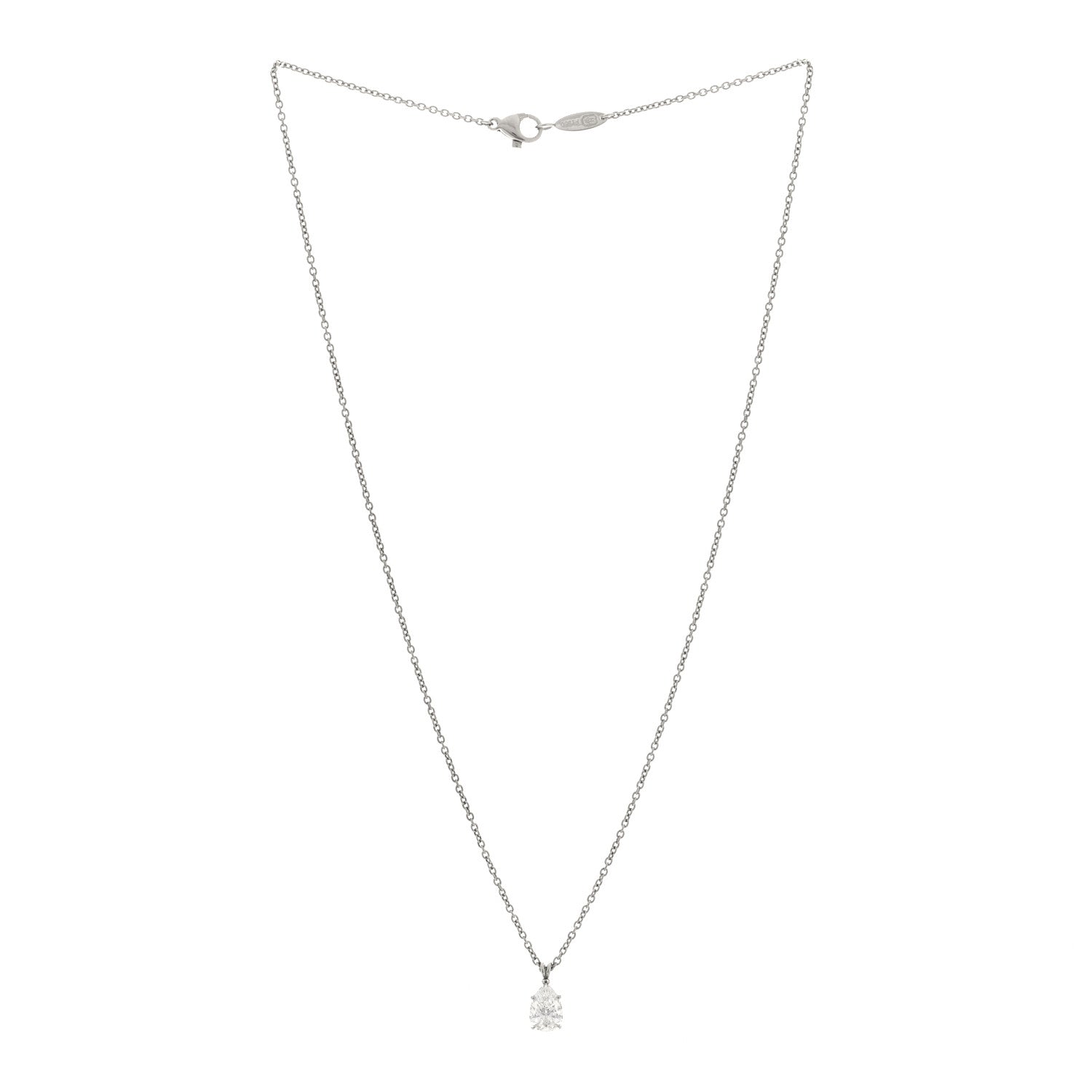 Harry Winston Platinum Diamond 1.01ct Pear Solitaire Pendant Necklace 3 of 5