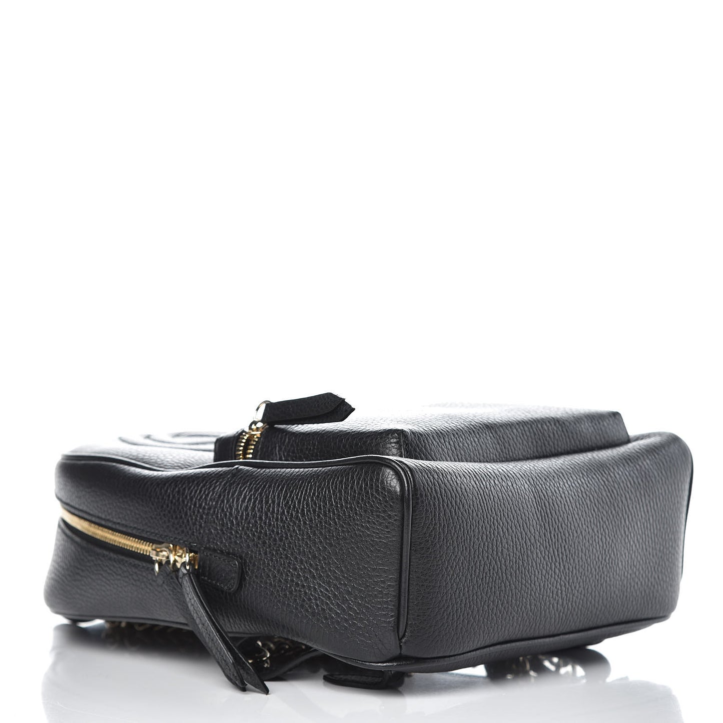 Pebbled Calfskin Soho Chain Backpack Black
