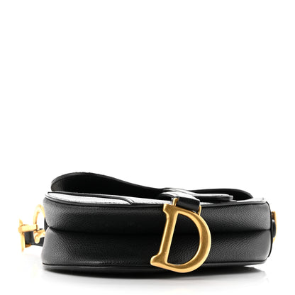 Christian Dior Grained Calfskin Mini Saddle Bag With Strap Black 4 of 10