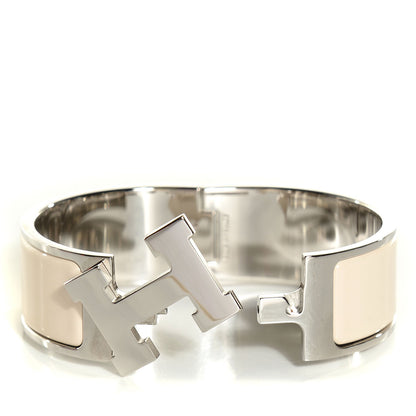 Hermes Enamel Clic Clac H Wide Bracelet PM Blanc Percale 3 of 6