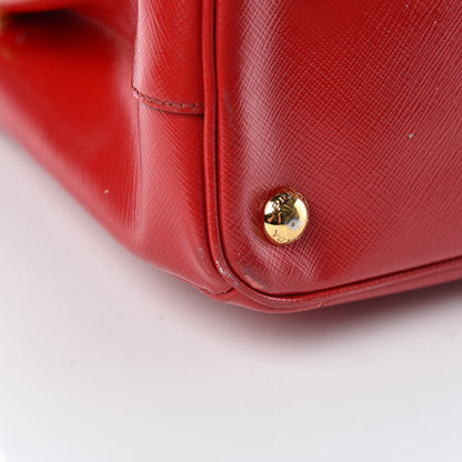 Prada Saffiano Vernice Small Galleria Double Zip Rosso 18 of 25
