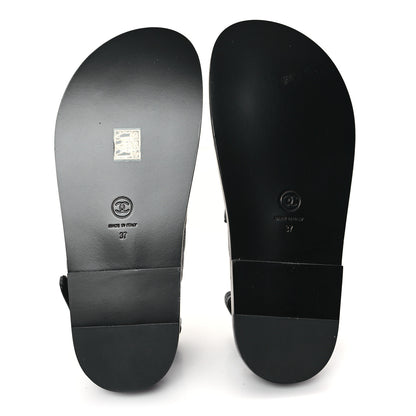 Chanel Grained Calfskin Velcro Dad Sandals 37 Black 6 of 10