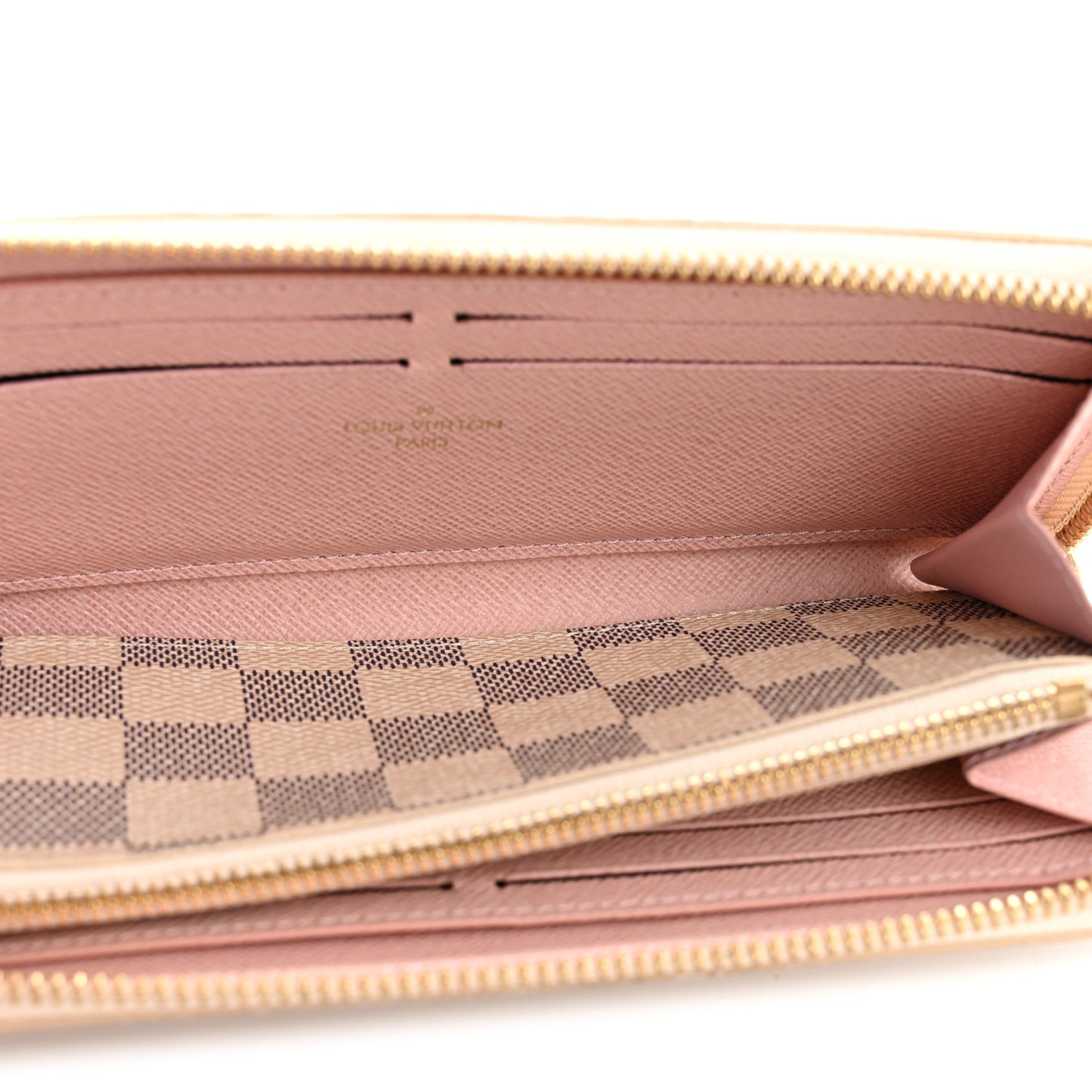 Damier Azur Clemence Wallet Rose Ballerine