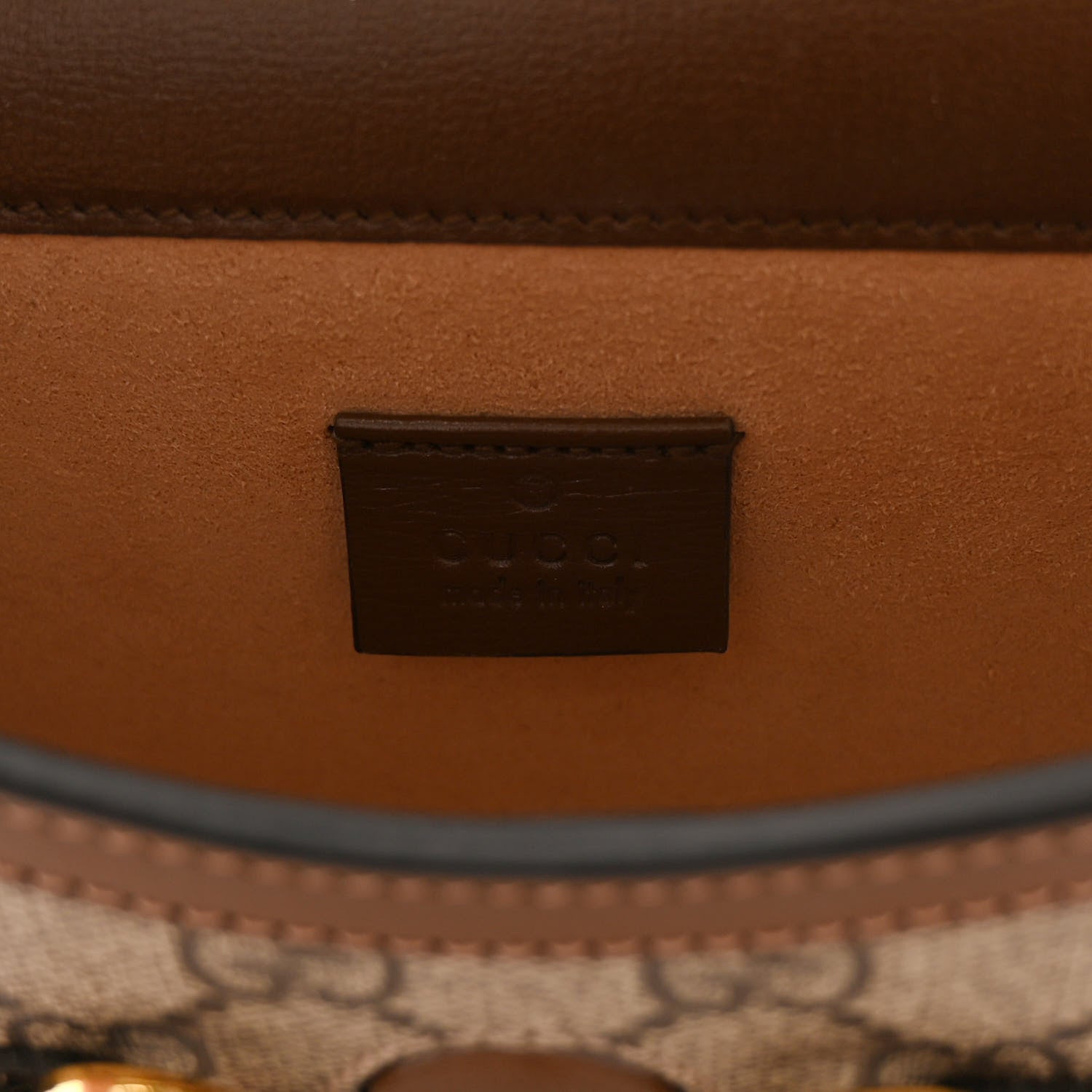Gucci GG Supreme Monogram Mini Horsebit 1955 Shoulder Bag Beige Brown Sugar 6 of 10