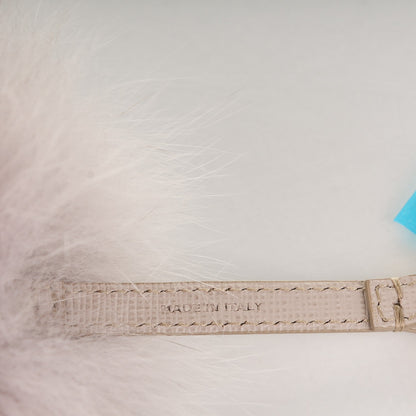 Fendi Fox Fur Vitello Elite Pom Pom Bag Charm Grigio Perla 4 of 5