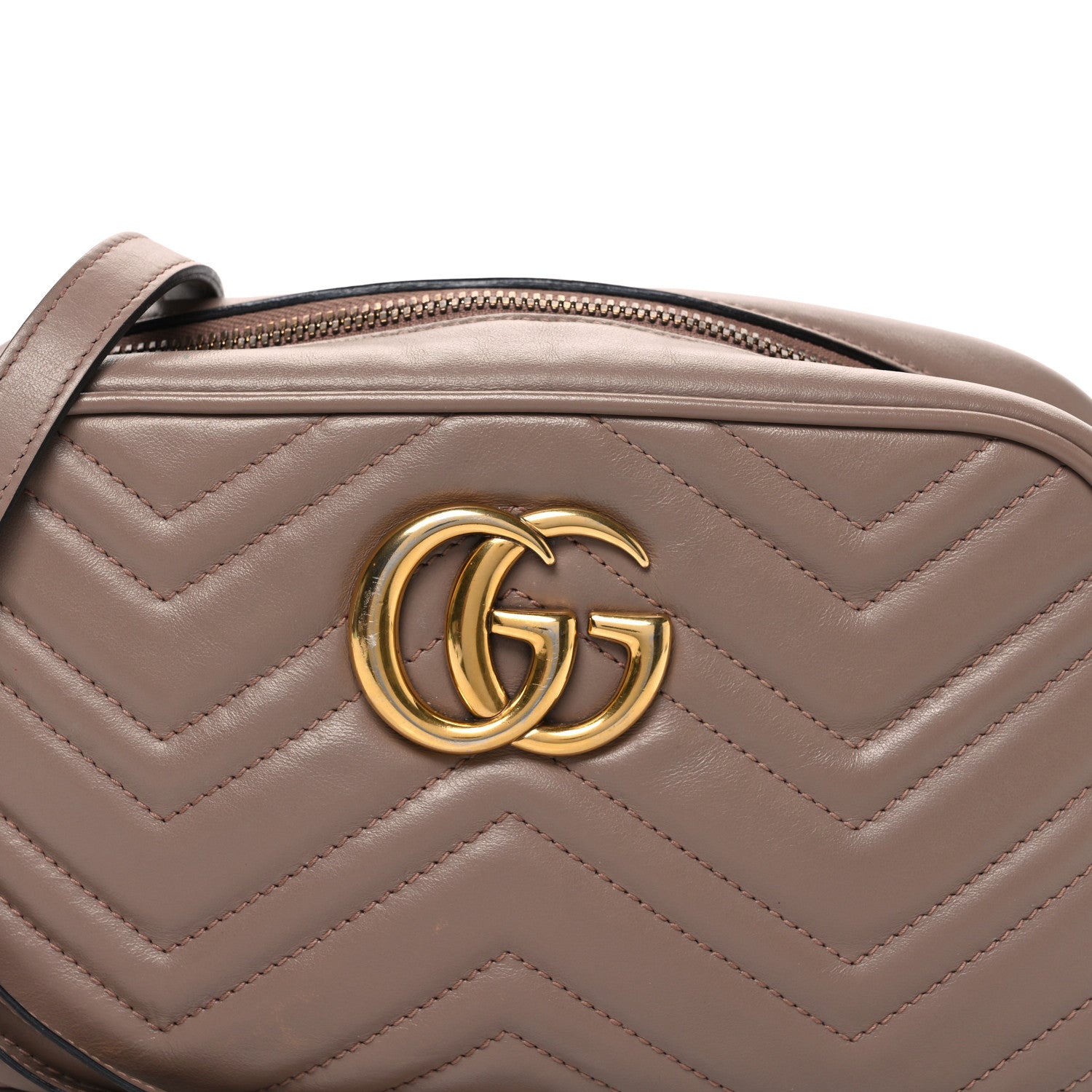 Gucci Calfskin Matelasse Small GG Marmont Chain Shoulder Bag Porcelain Rose 7 of 9