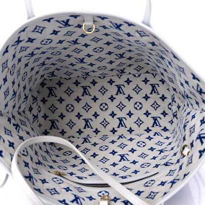 Louis Vuitton Jacquard Velvet Monogram LV Match Neverfull MM Bleu 4 of 7