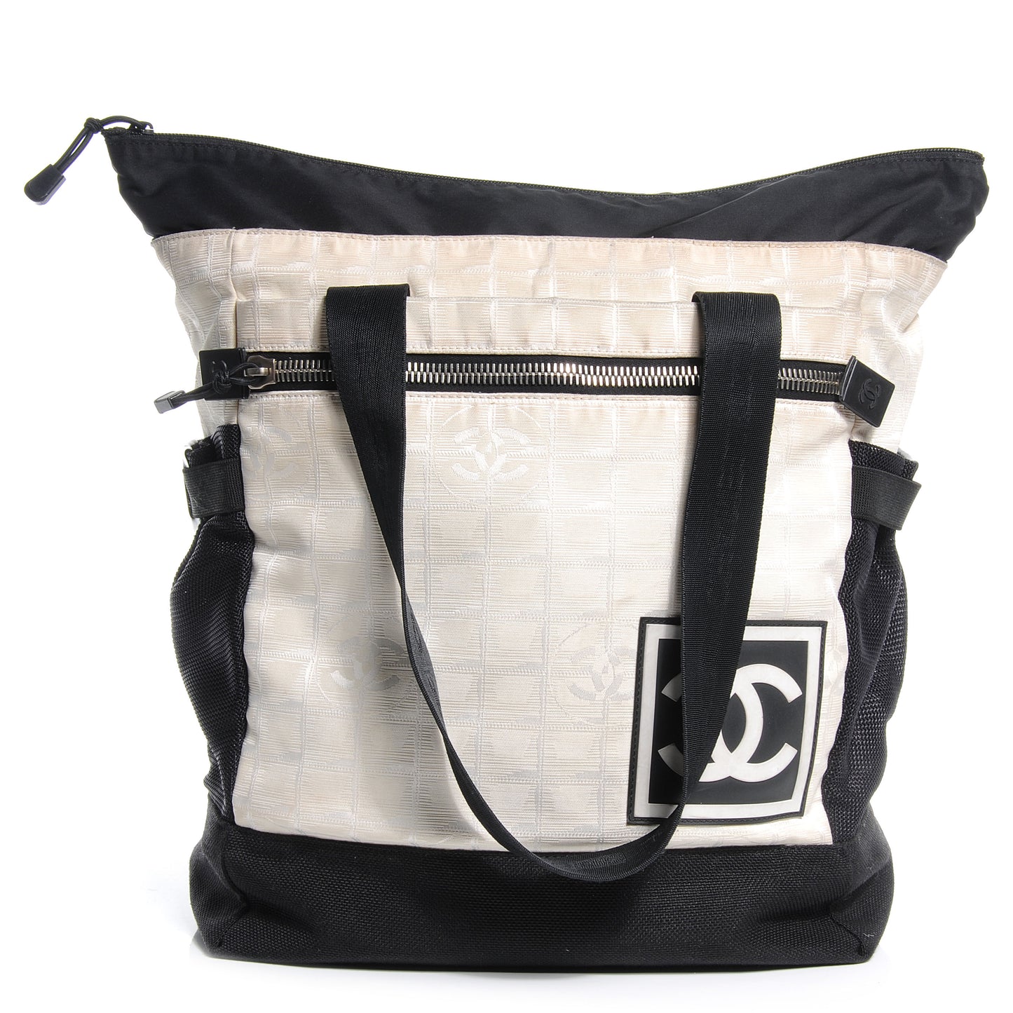 Nylon Travel Convertible Backpack White Black