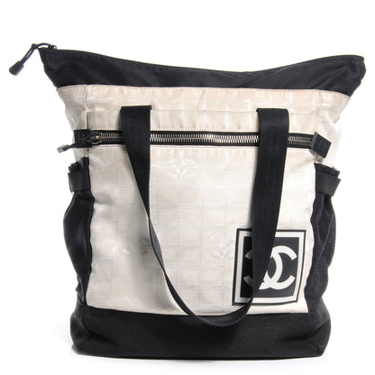 Chanel Nylon Travel Convertible Backpack White Black 1 of 6