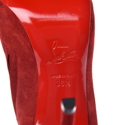 Christian Louboutin Veau Velours Bella Top 120 Ankle Boots 36.5 Carmin 6 of 10