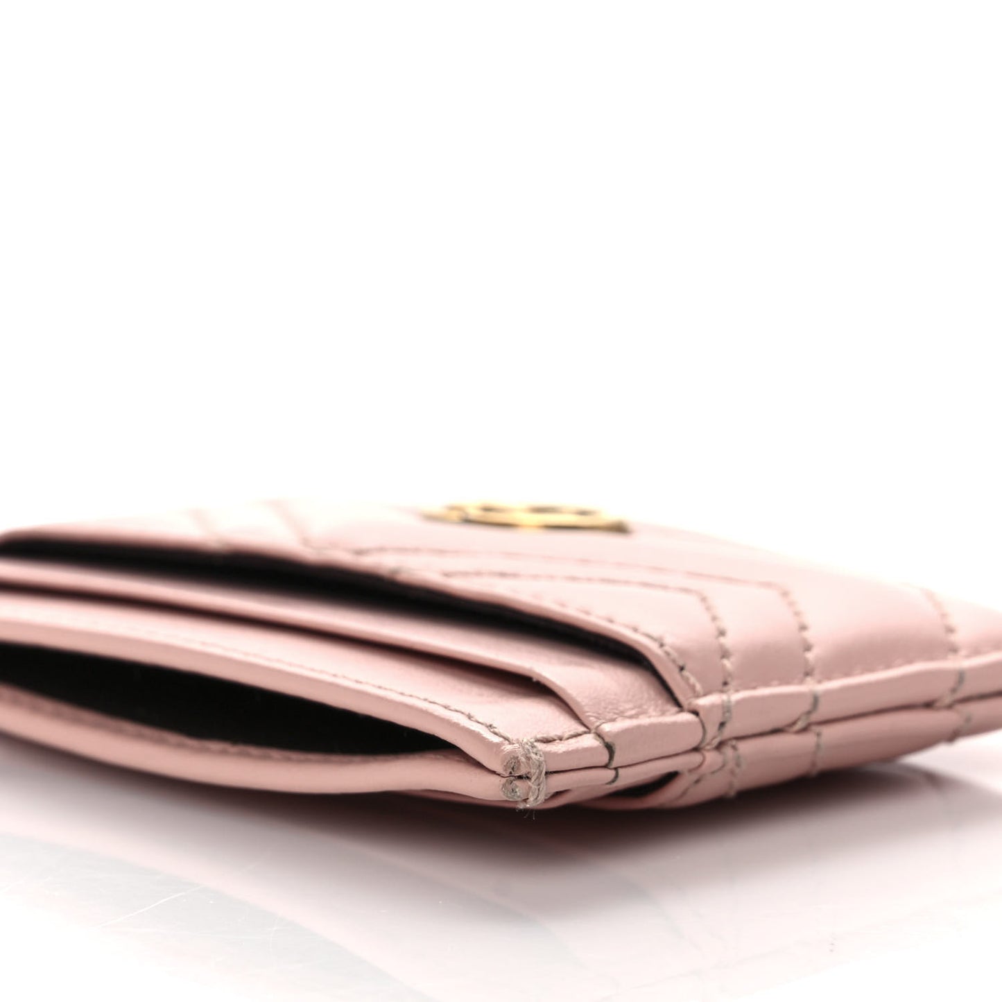 Calfskin Matelasse GG Marmont Card Holder Perfect Pink