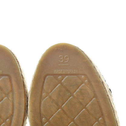 Chanel Toile Sequin CC Espadrilles 39 Beige Black 6 of 10