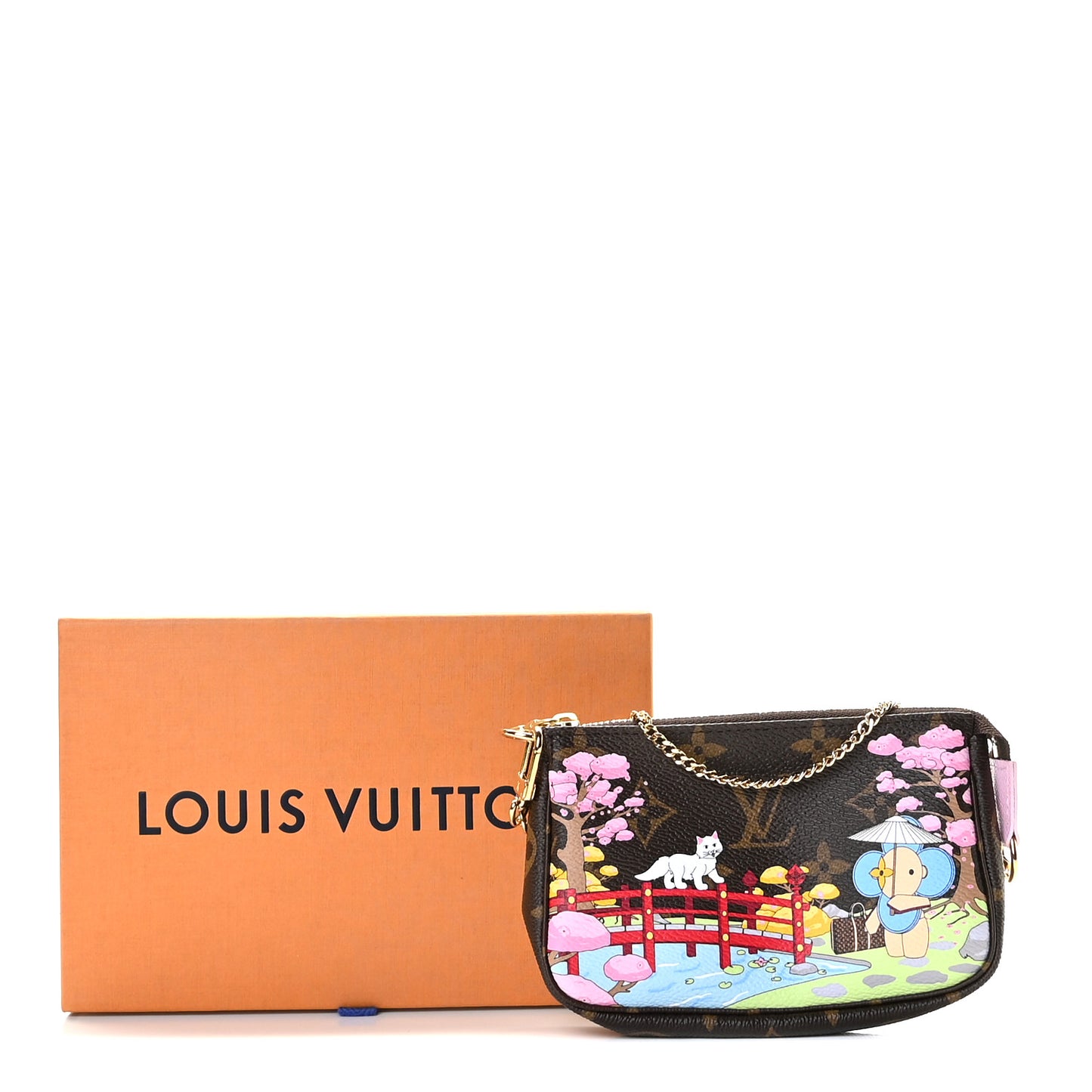Monogram 2021 Christmas Animation Japanese Garden Mini Pochette Accessories Wisteria Pink