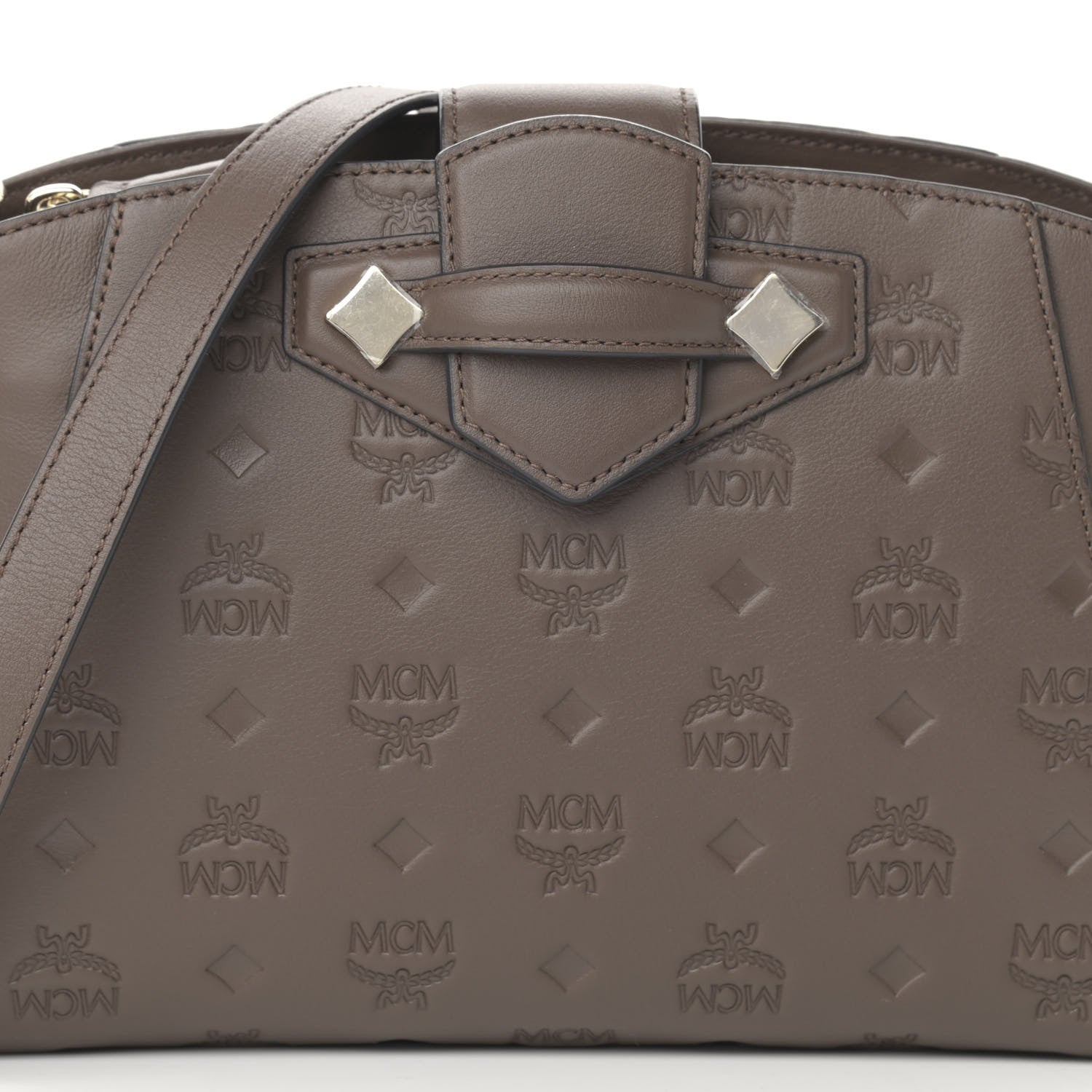 MCM Calfskin Ottomar Essential Crossbody Bag Brown 9 of 12