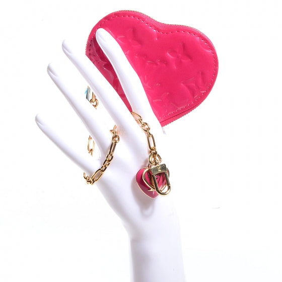 Louis Vuitton Vernis Heart Coin Purse Rose Pop 2 of 7