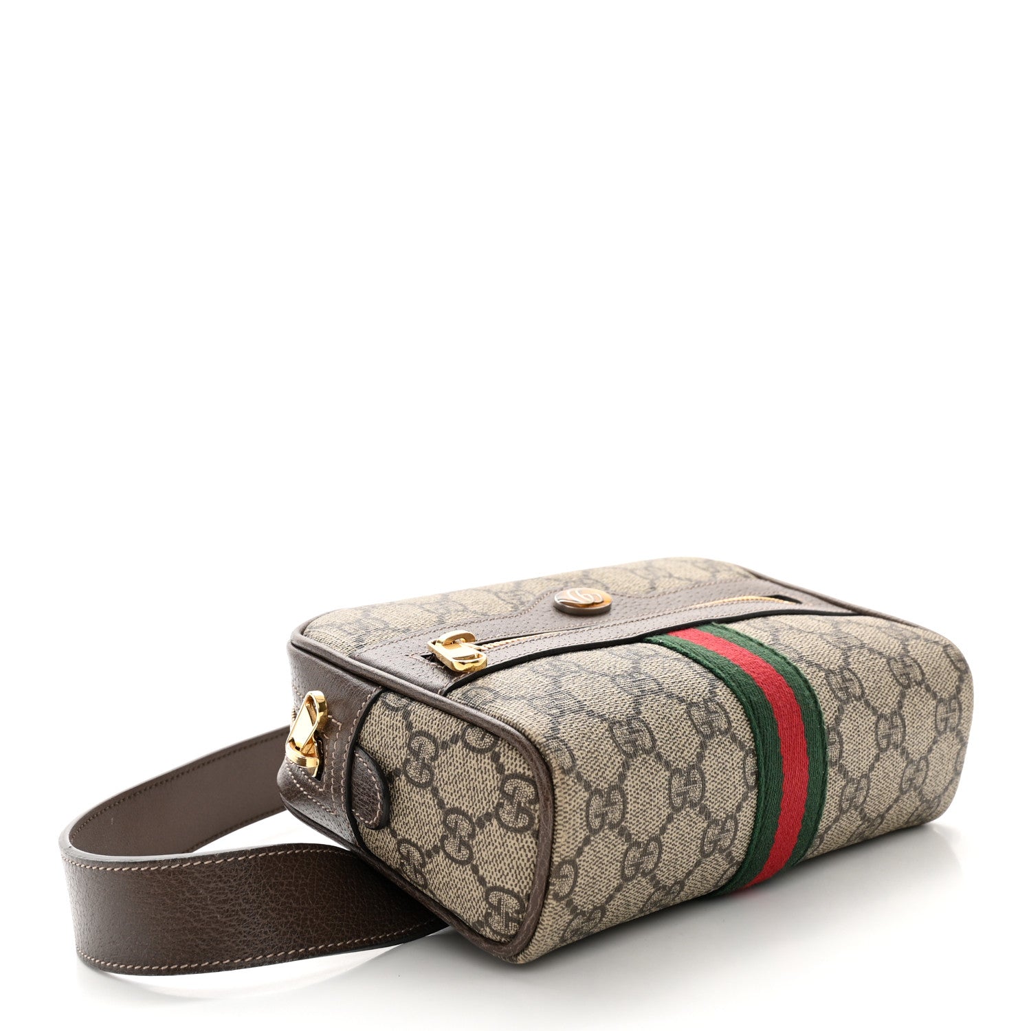 Gucci GG Supreme Monogram Web Small Ophidia Belt Bag 95 38 Dark Brown 4 of 12