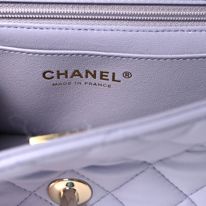 Chanel Lambskin Quilted Mini Top Handle Rectangular Flap Light Purple 6 of 11