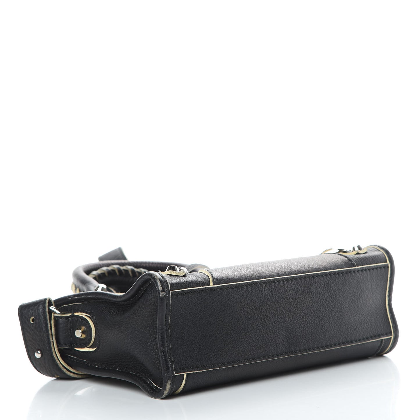 Supple Grained Calfskin Classic Silver Hardware Highlight Mini City Black