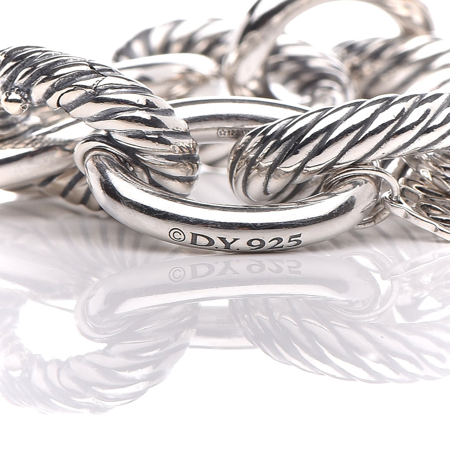 Sterling Silver 18K Yellow Gold 19mm Extra Large Oval Link Bracelet