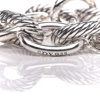 David Yurman Sterling Silver 18K Yellow Gold 19mm Extra Large Oval Link Bracelet 5 of 6