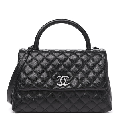 Chanel Caviar Quilted Small Coco Handle Flap So Black 1 of 10