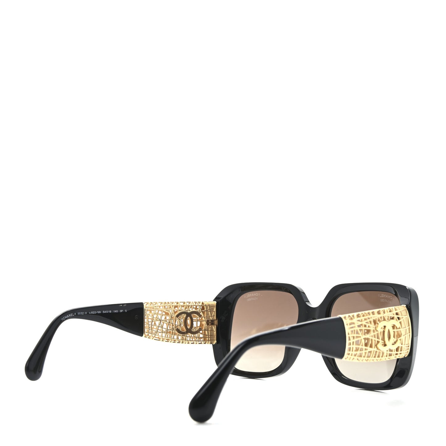 Acetate Metal Polarized Square Sunglasses 5532-A Black