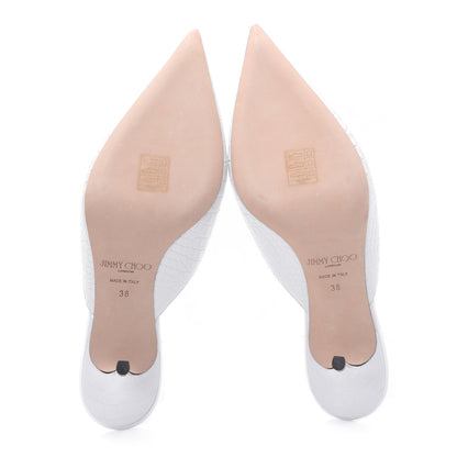 Jimmy Choo Calfskin Crocodile Embossed Rav 65 Mule Pumps 38 Latte 5 of 11