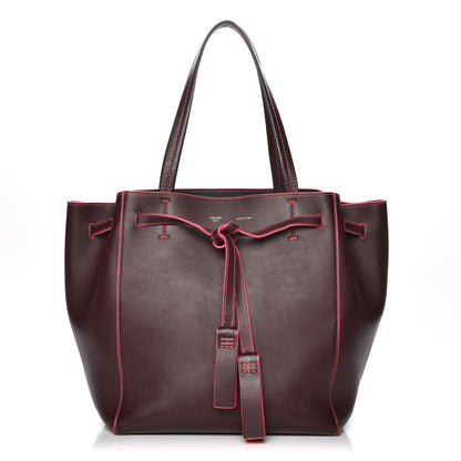 Celine Smooth Calfskin Small Tassel Cabas Phantom Burgundy Pink 1 of 7