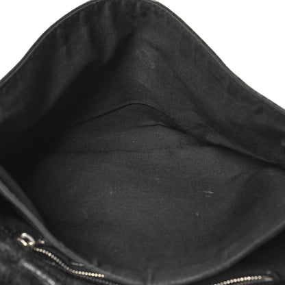 Balenciaga Agneau Giant 12 Silver Hardware Envelope Strap Clutch Black 6 of 14