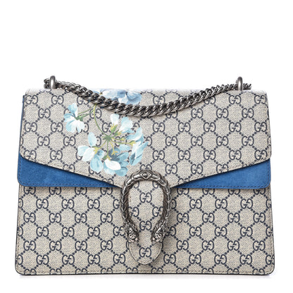 Gucci GG Supreme Monogram Blooms Medium Dionysus Shoulder Bag Beige Navy Vintage Blue 1 of 14