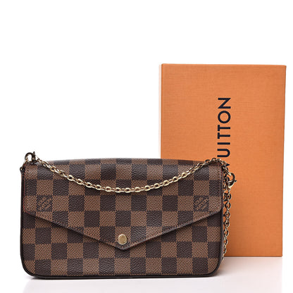 Louis Vuitton Damier Ebene Pochette Felicie Chain Wallet 15 of 15