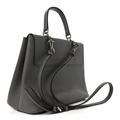 Prada Saffiano Cuir Convertible Top Handle Tote Marmo 3 of 9