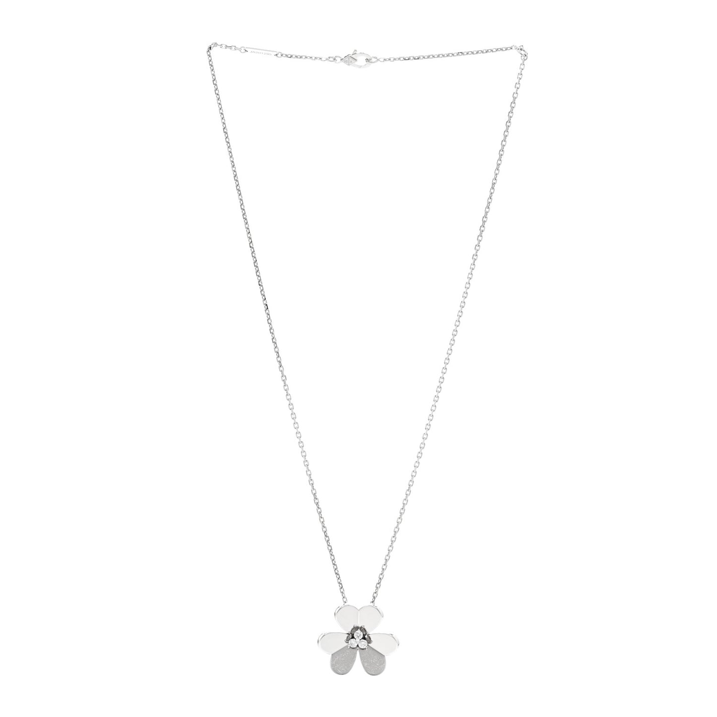 18K White Gold Diamond Large Frivole Pendant Necklace
