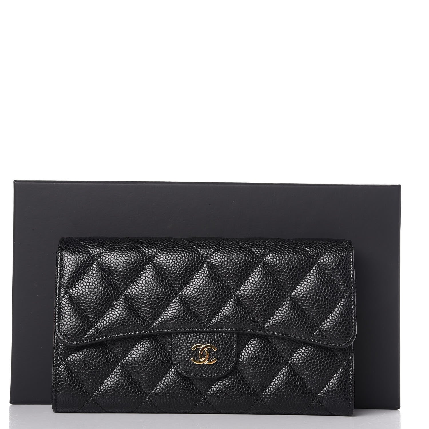 Chanel Caviar Quilted Large Flap Wallet Black 9 of 9