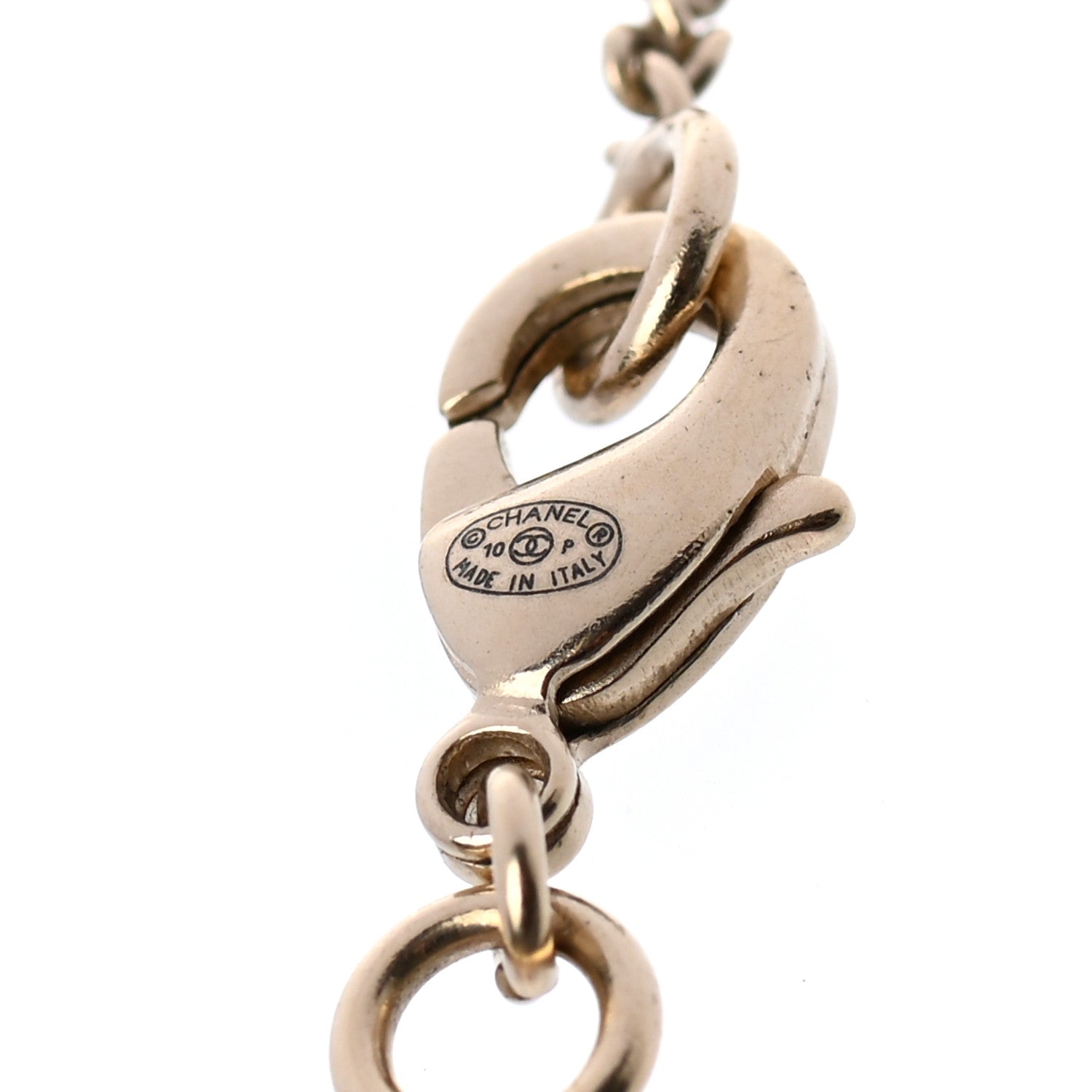 Chanel Enamel Crystal Heart Coco Bracelet Gold 4 of 4