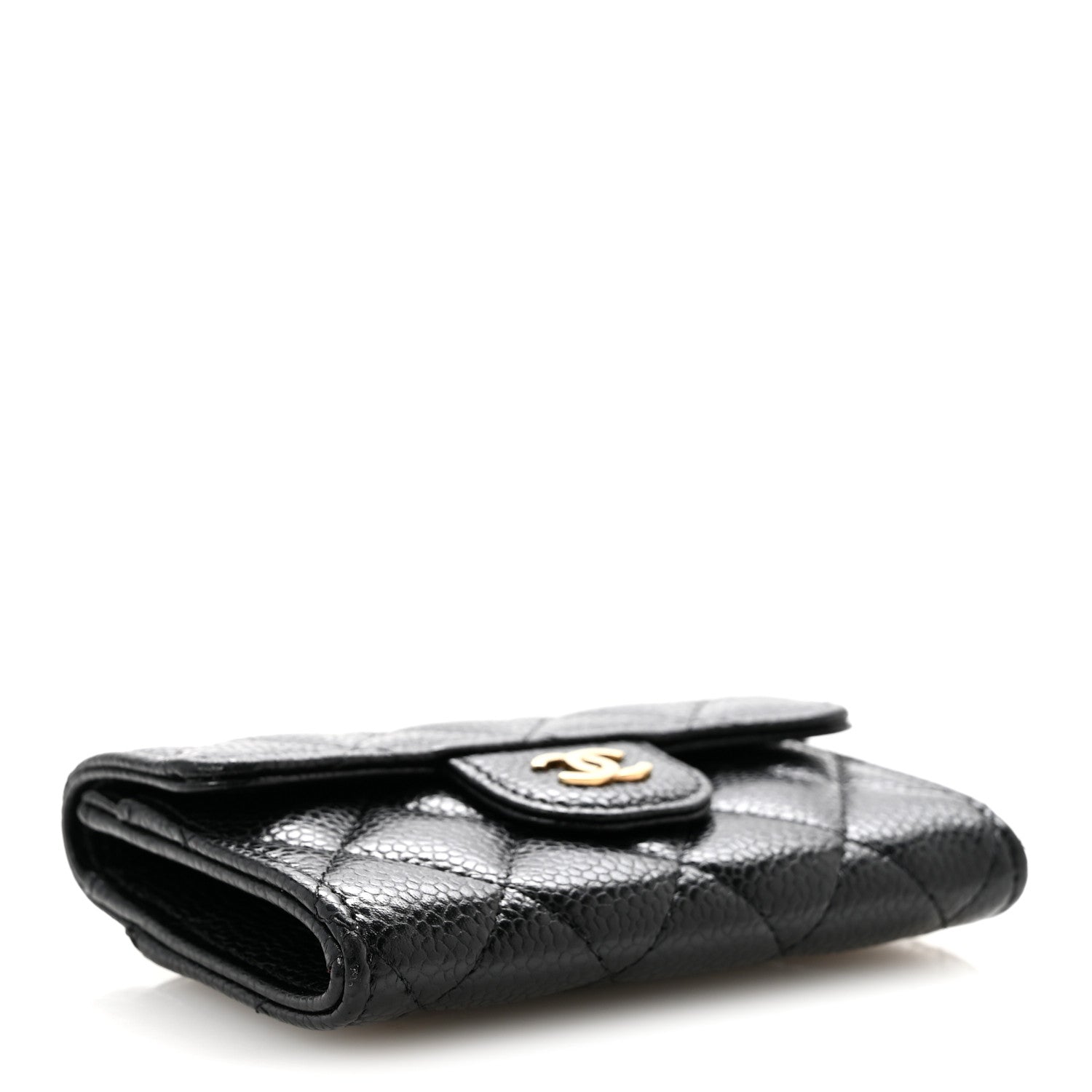Chanel Caviar Quilted Flap Card Holder Wallet Black Black 4 of 12